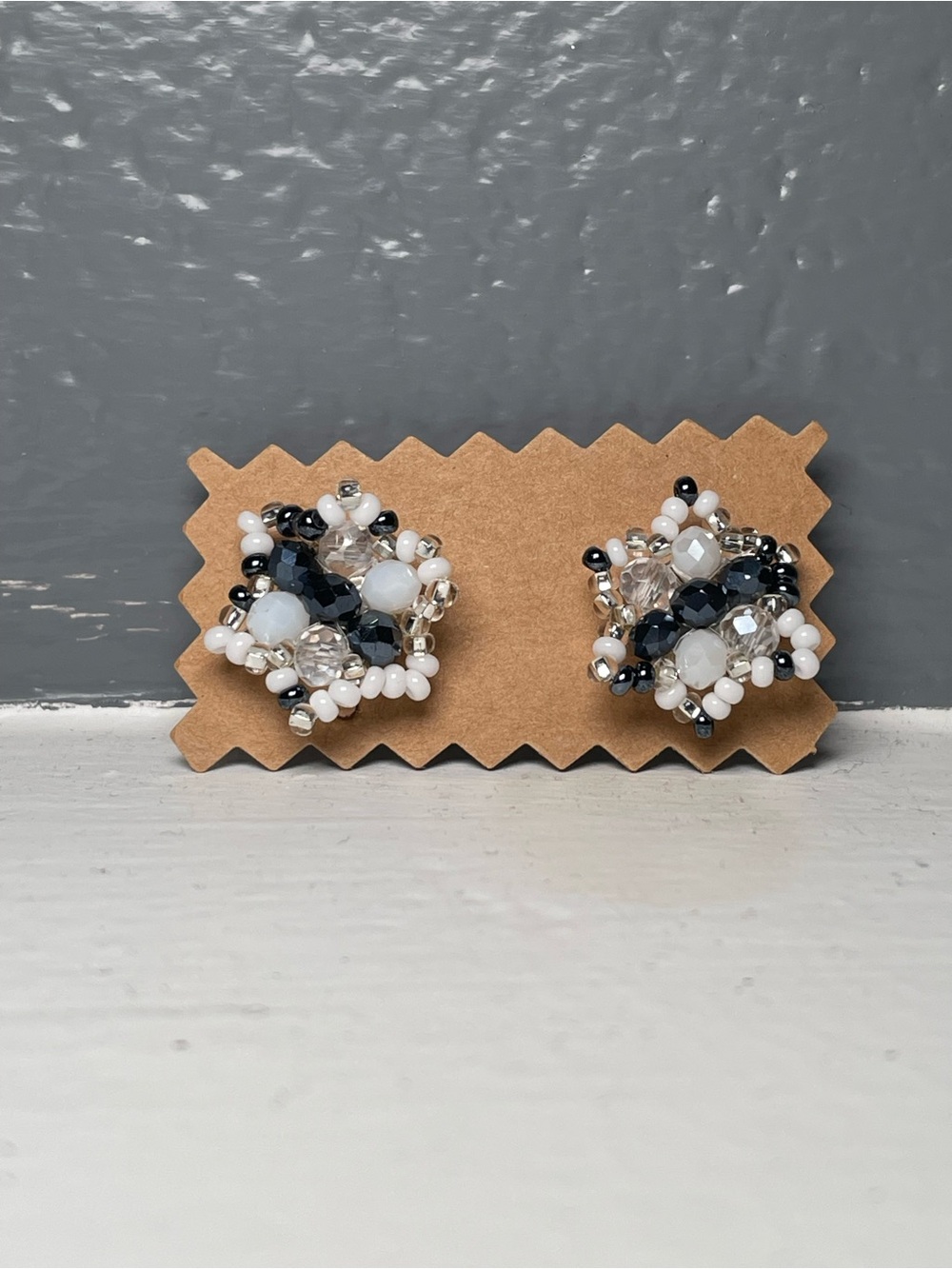 Huichol Beaded Star Stud Earrings